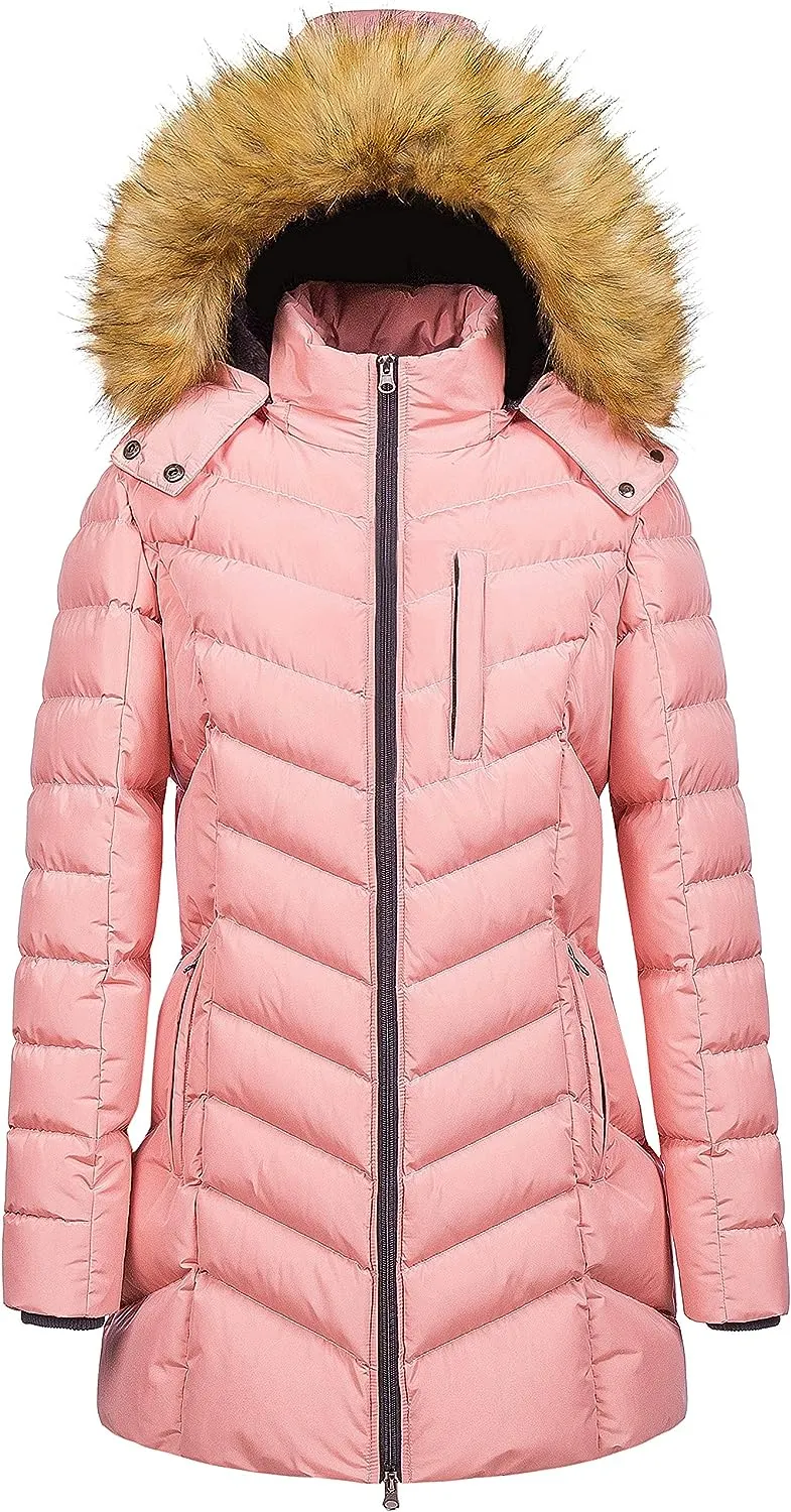 US Women's Winter Hooded Coat Waterproof Warm Long Puffer Jacket Parka