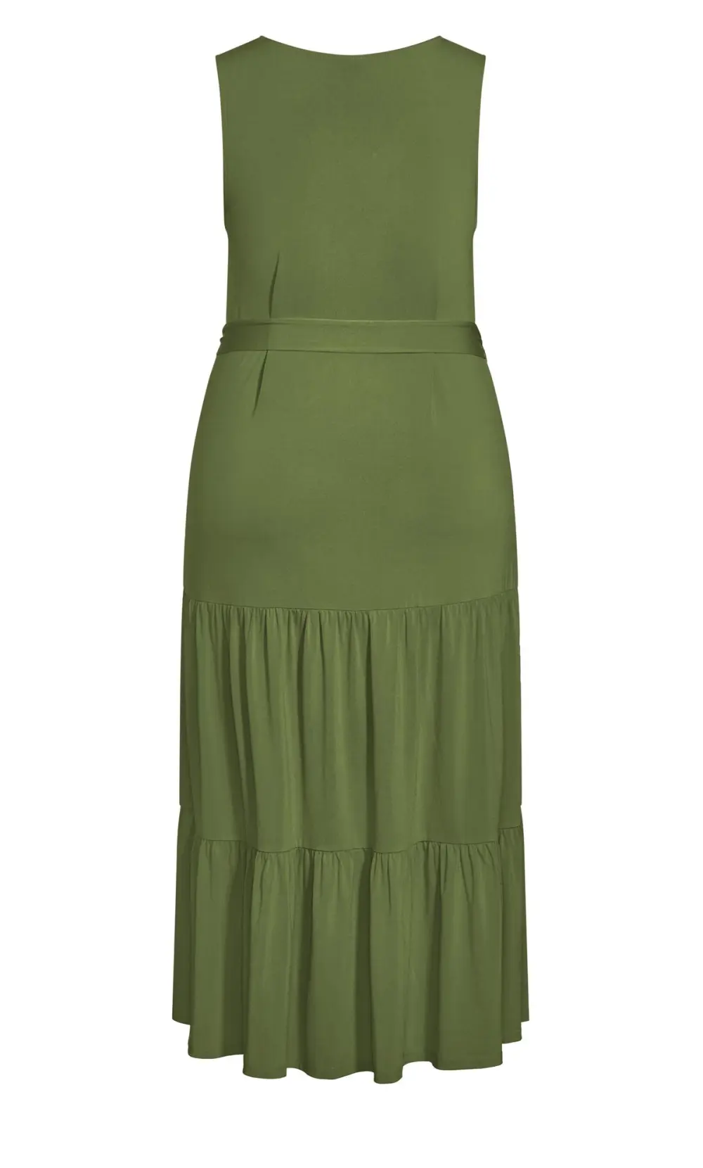 Evans Green Tiered Plain Maxi Dress