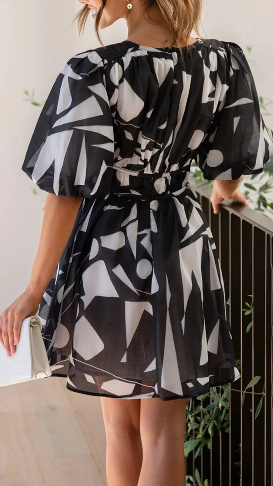 Short Puff Sleeve Mini Dress