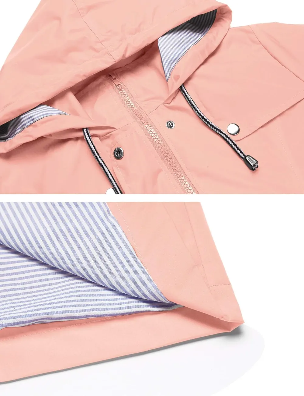 LOMON Raincoat Women Waterproof Long Hooded Trench Coats Lined Windbreaker Travel Jacket S-XXL