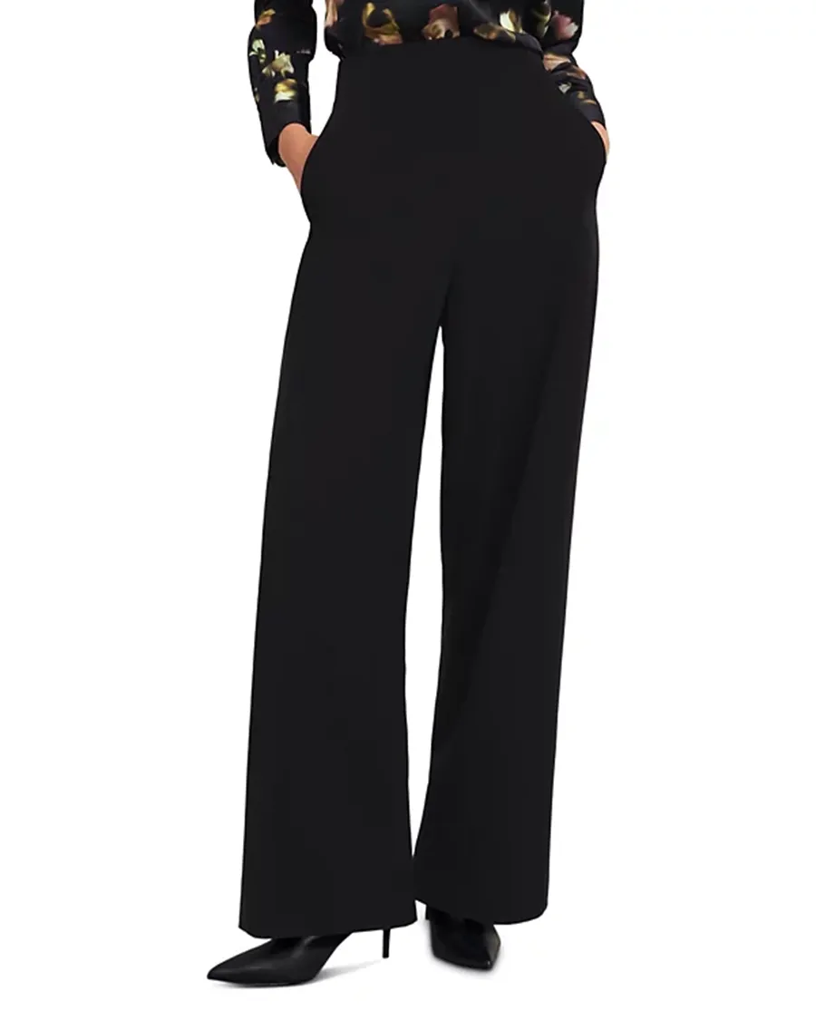 Black Wide Leg Silhouette Trousers