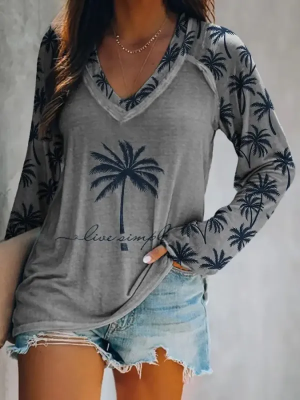 Women'S Long Sleeve Live Simple Print T-Shirt