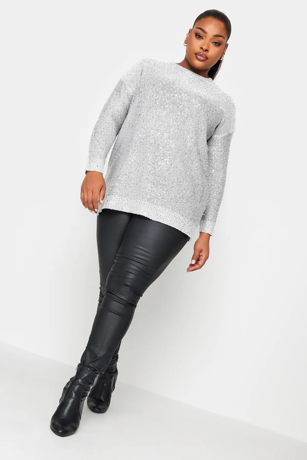 YOURS Curve Black Sequin Embellished Jumper