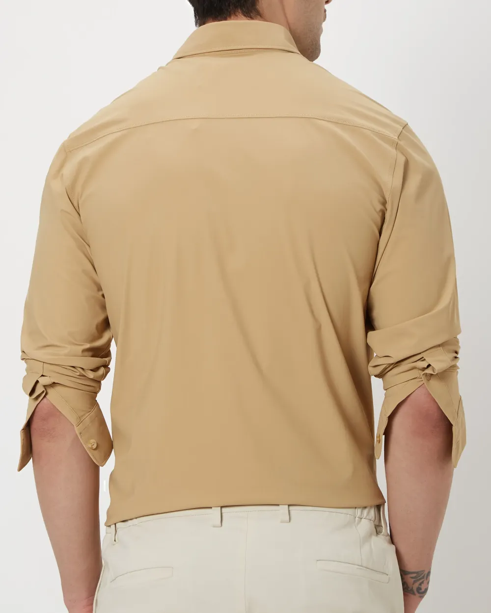 Simple And Comfortable Slim-Fit Breathable Beige Shirt