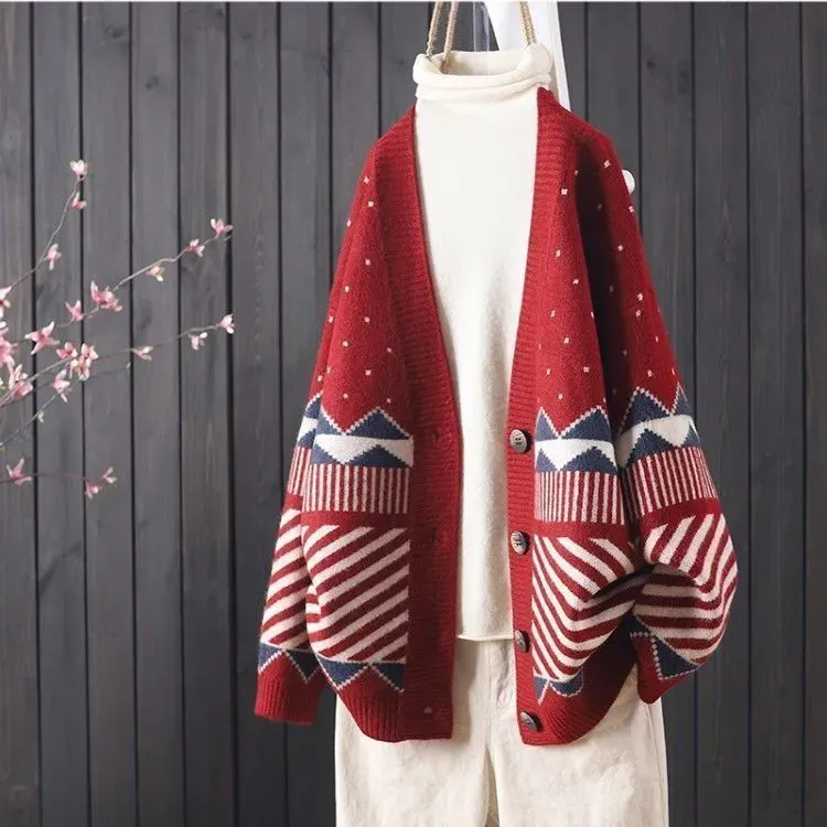 Vintage Totem Long Sleeve Sweater Cardigan