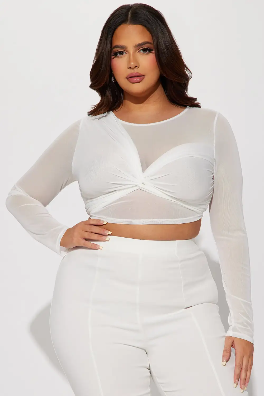 Twist Of Faith Mesh Top - White