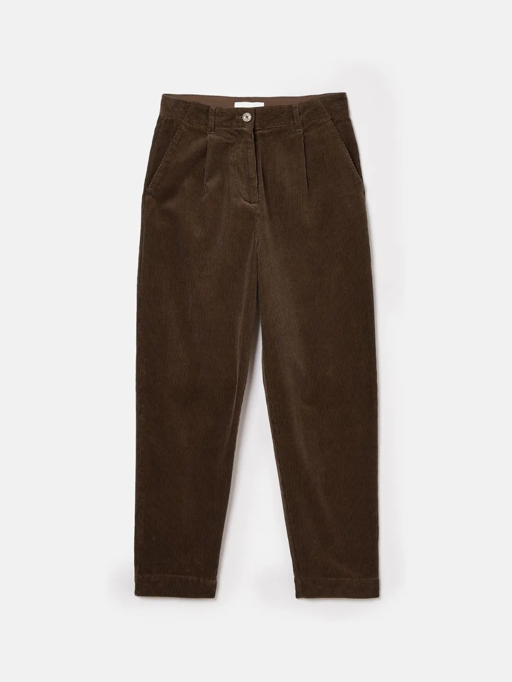 Dark Brown Corduroy Tapered Trousers