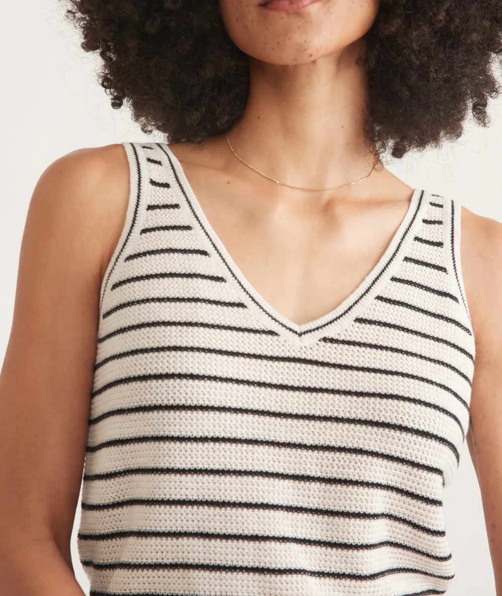 Monochrome Striped Sleeveless Top