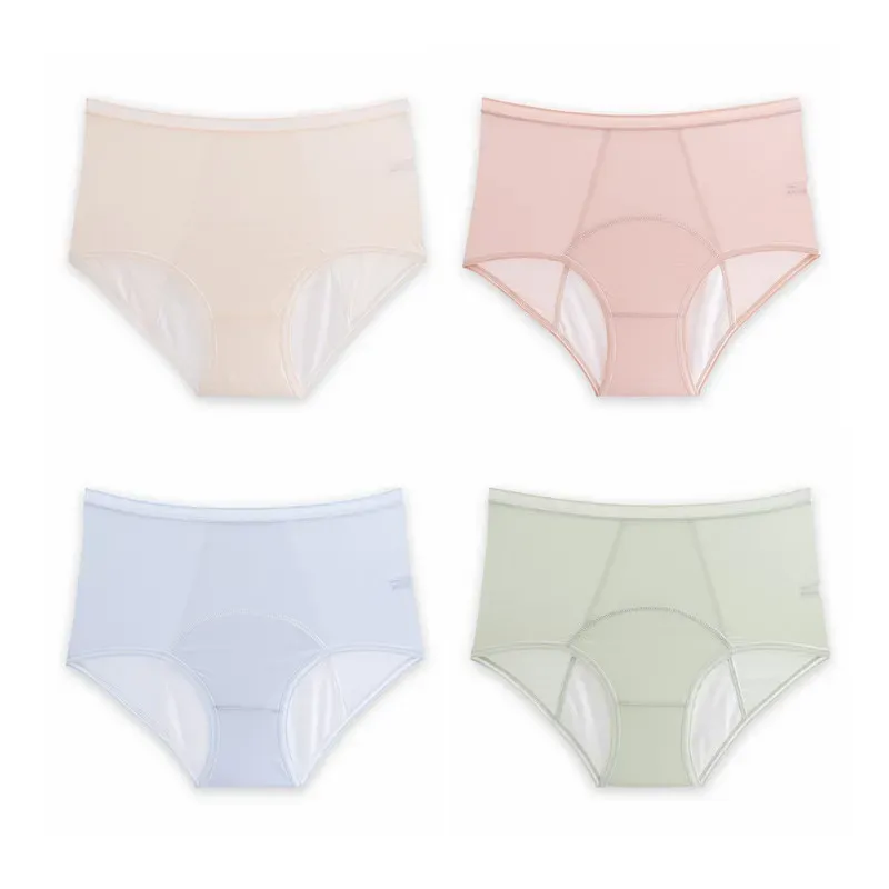 High Waist Leak Proof Ice Silk Panties Plus Size L-6XL