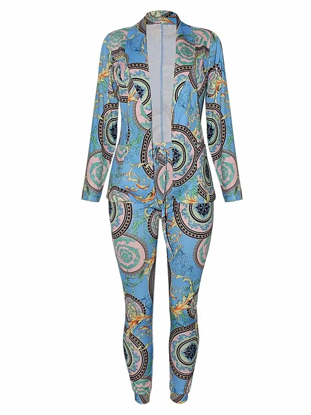 Women's Suits Blazer Office Work Daily Wear Summer Spring Fall Regular Coat Regular Fit Thermal Warm Windproof Breathable Stylish Contemporary Modern Style Jacket Long Sleeve Floral Color Block Print