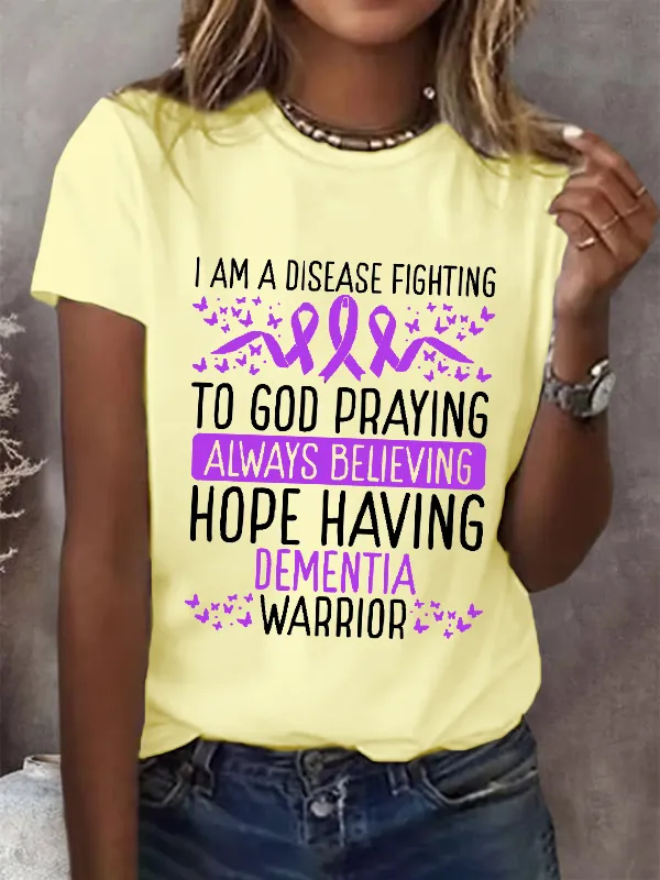 Dementia Warrior Alzheimers Awareness Ribbon T-Shirt