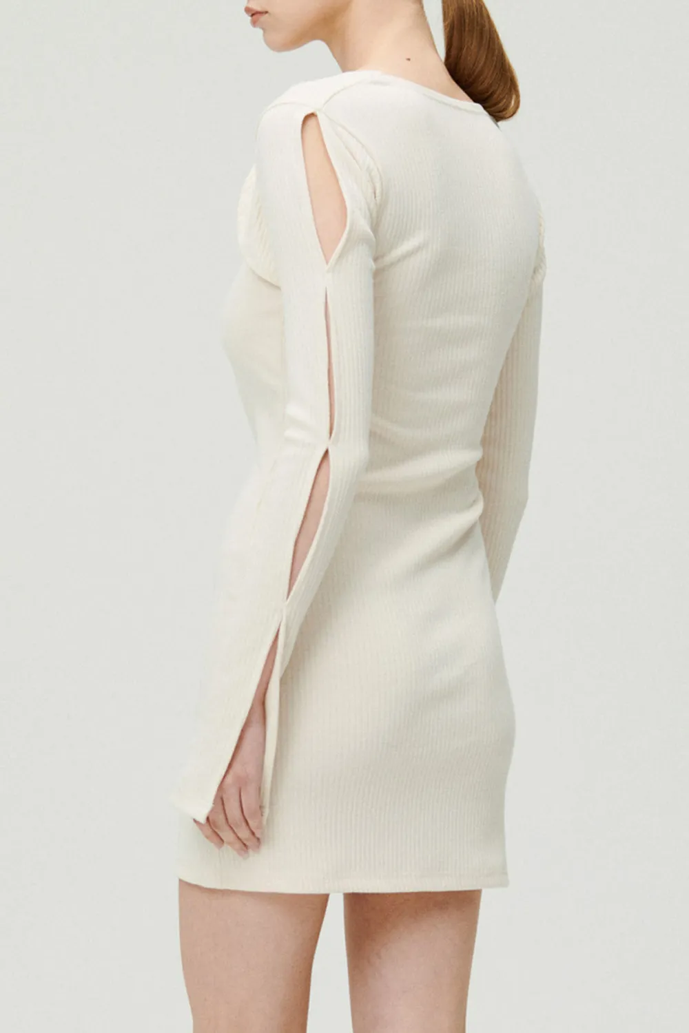 Square Neck Ribbed Dress