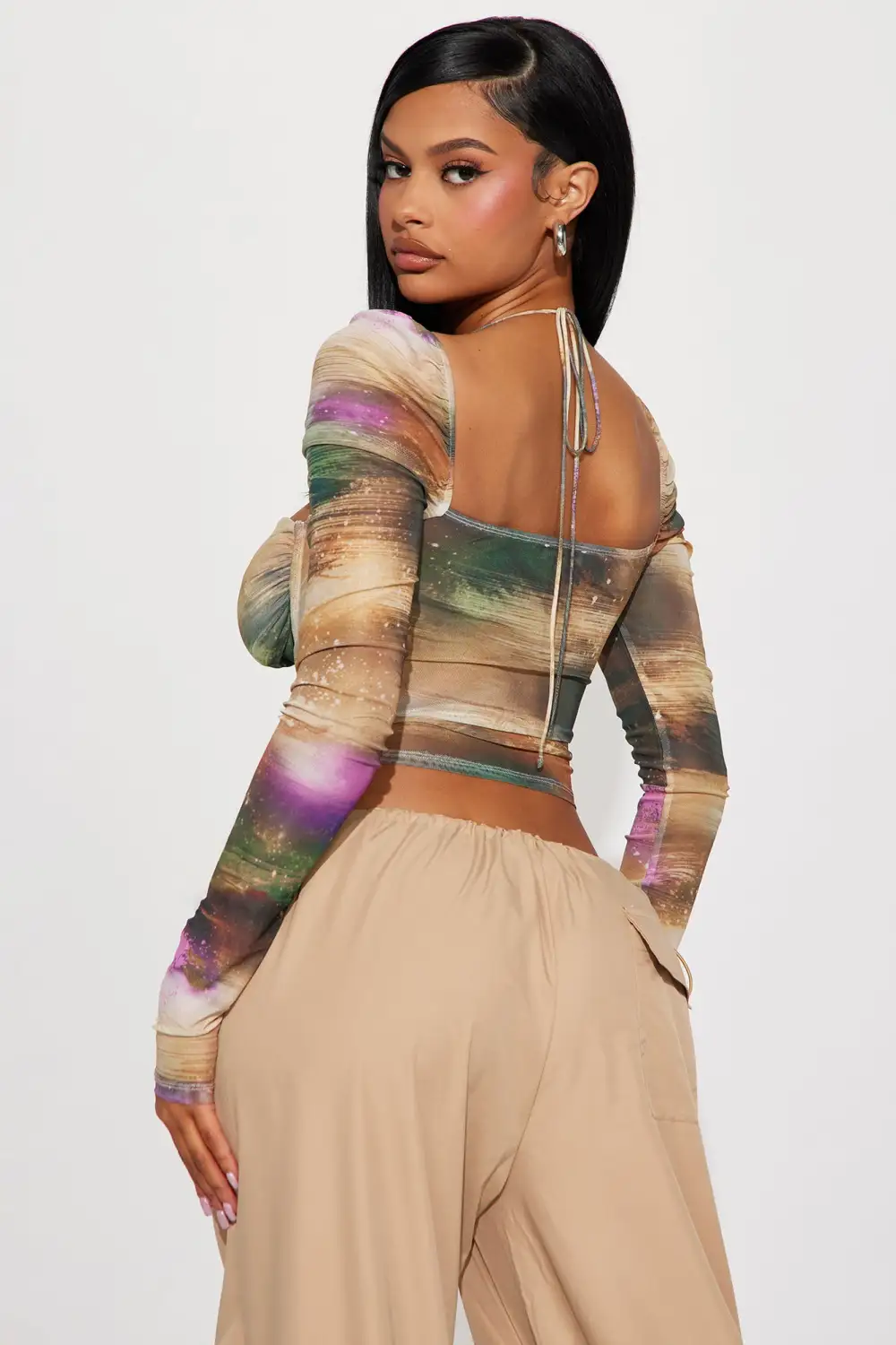 Venus Mesh Corset Top - Taupe/combo