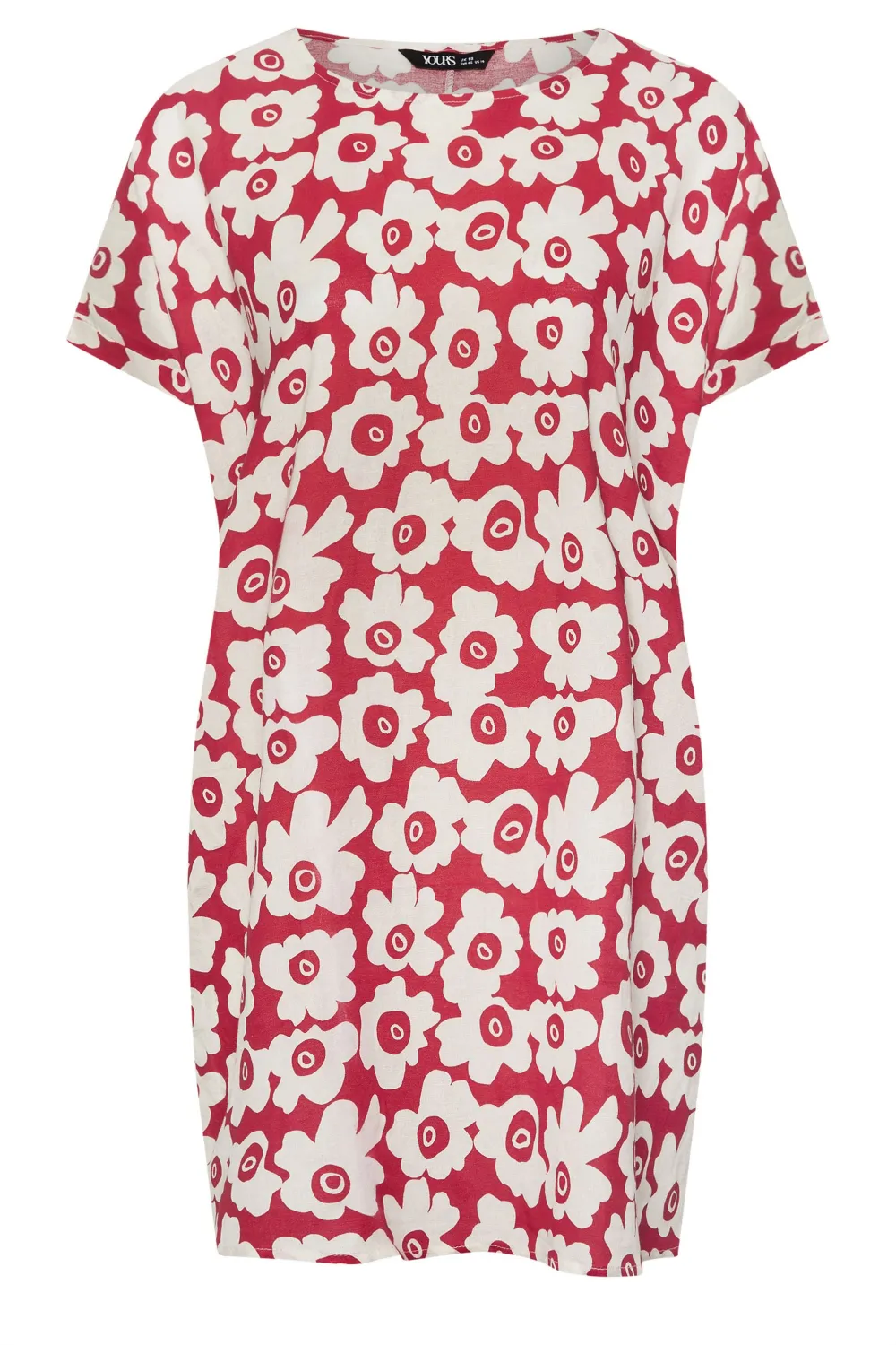 YOURS Curve Red Floral Print Tunic Dress