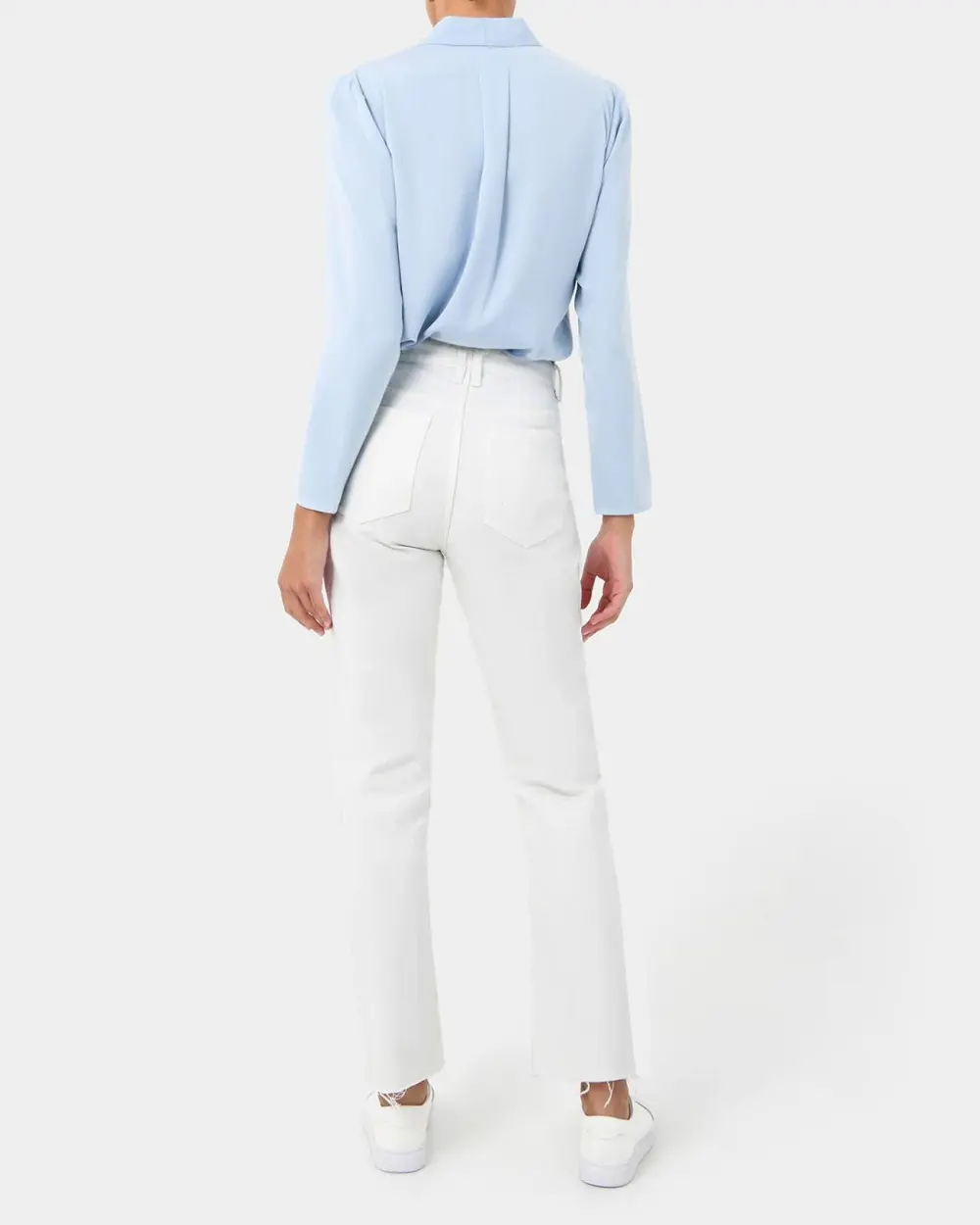 Frayed Mid to High Rise Washing Jean