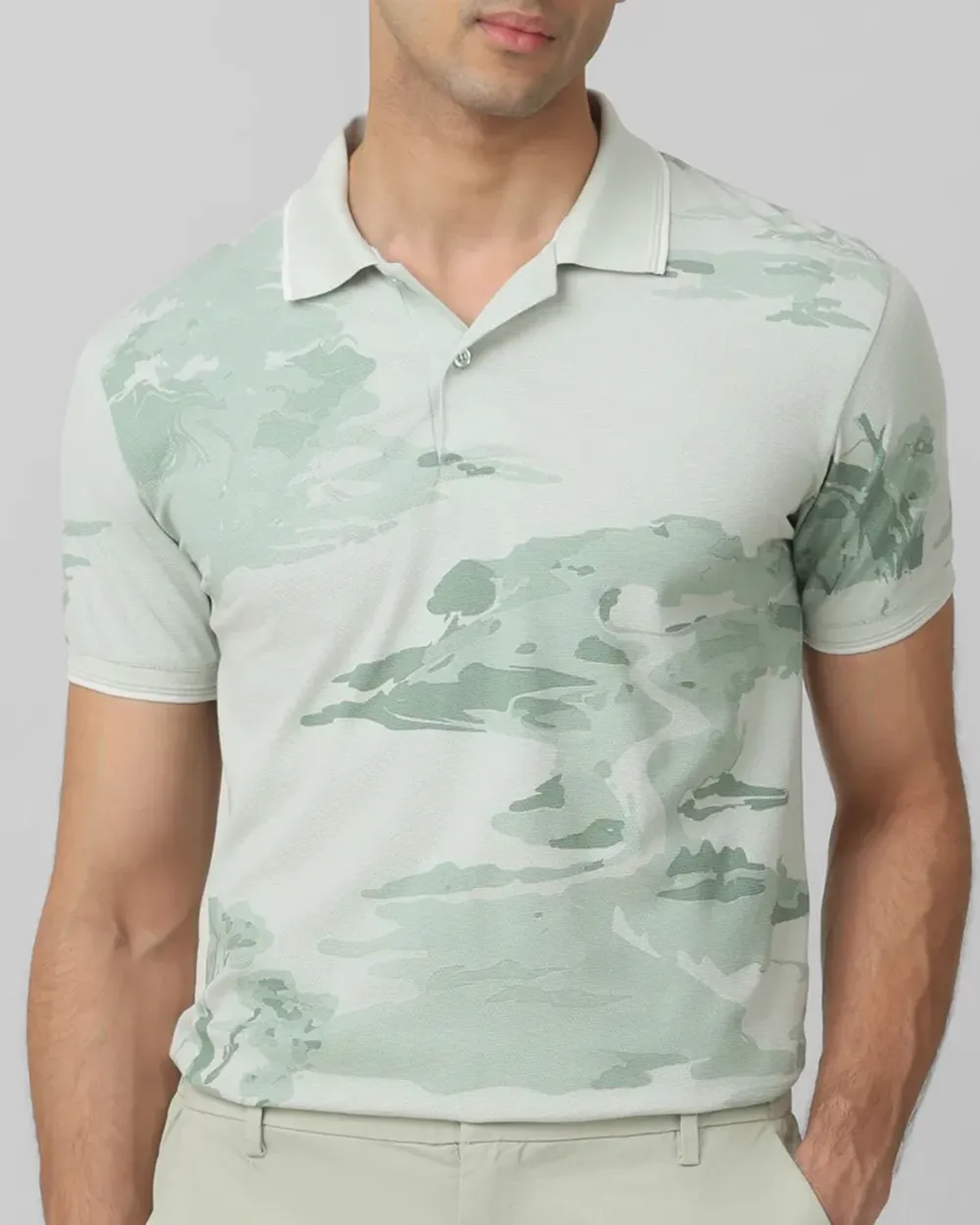 Daily Simple And Slimming Light Green Polo Shirt