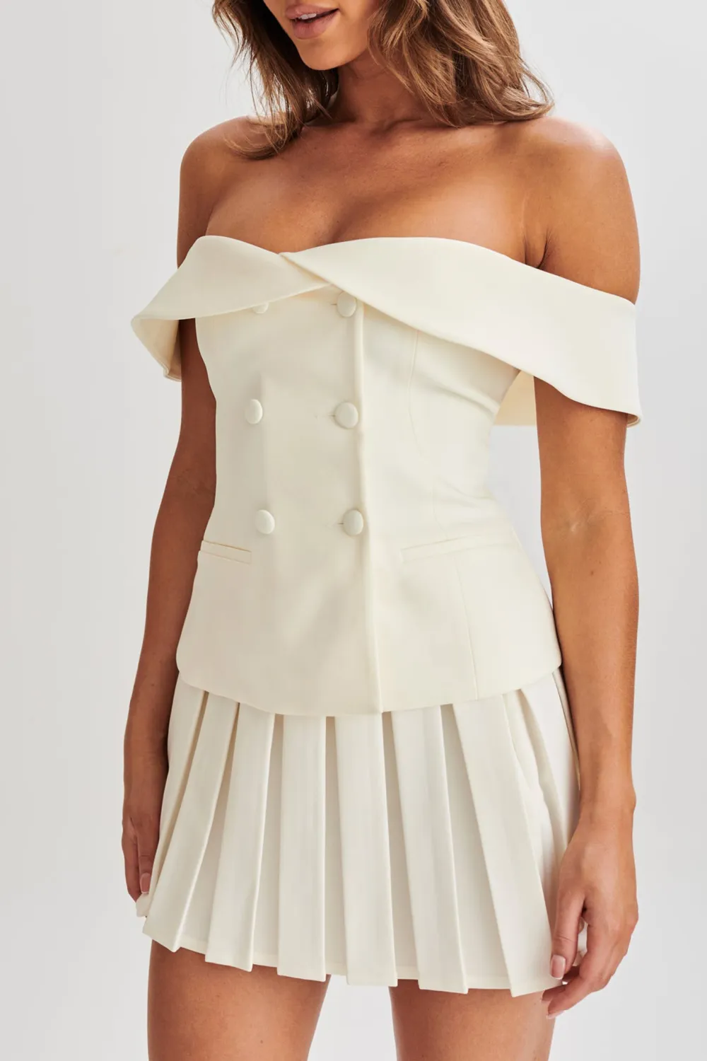 Strapless Suiting Top