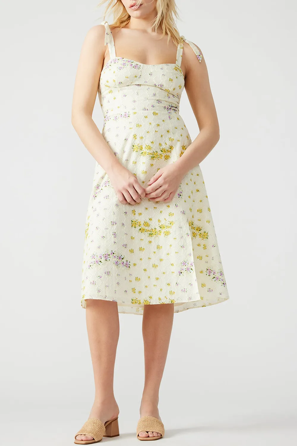 SWEETHEART NECKLINE DRESS WHITE