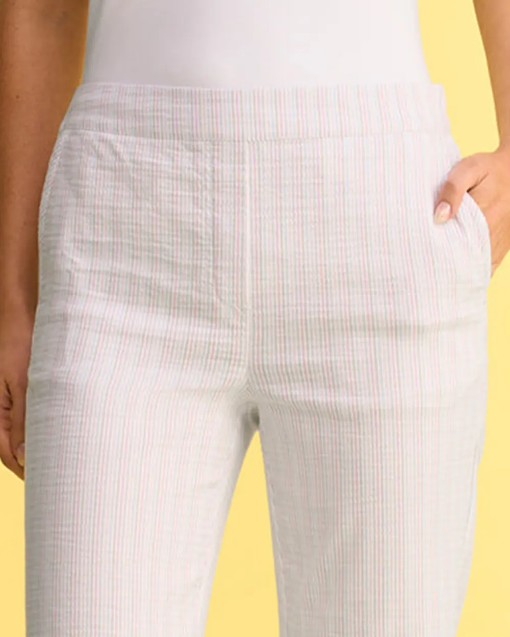 Pin Striped Knee Length Shorts