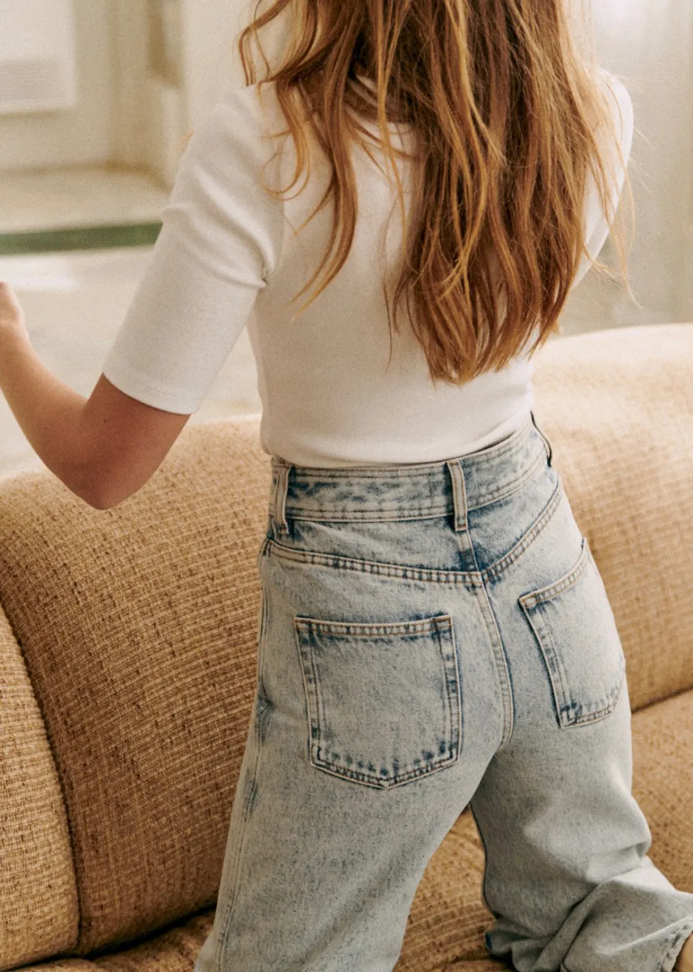 Cotton Cropped Crew Neck T-Shirt