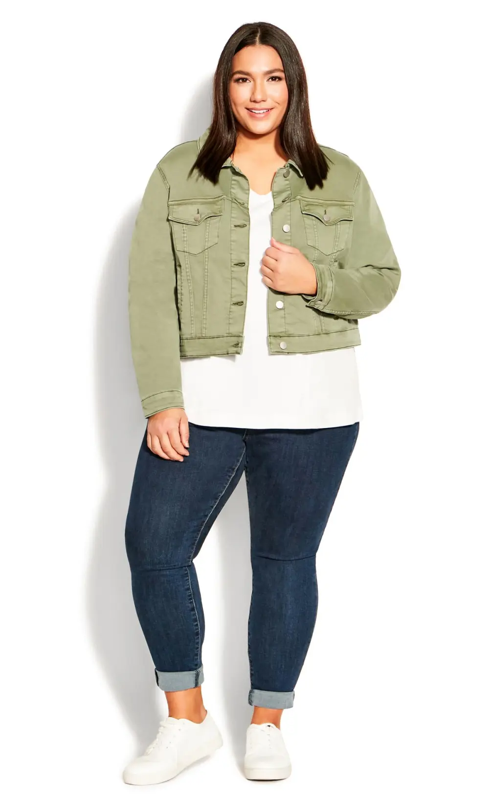 Evans Khaki Green Denim Jacket