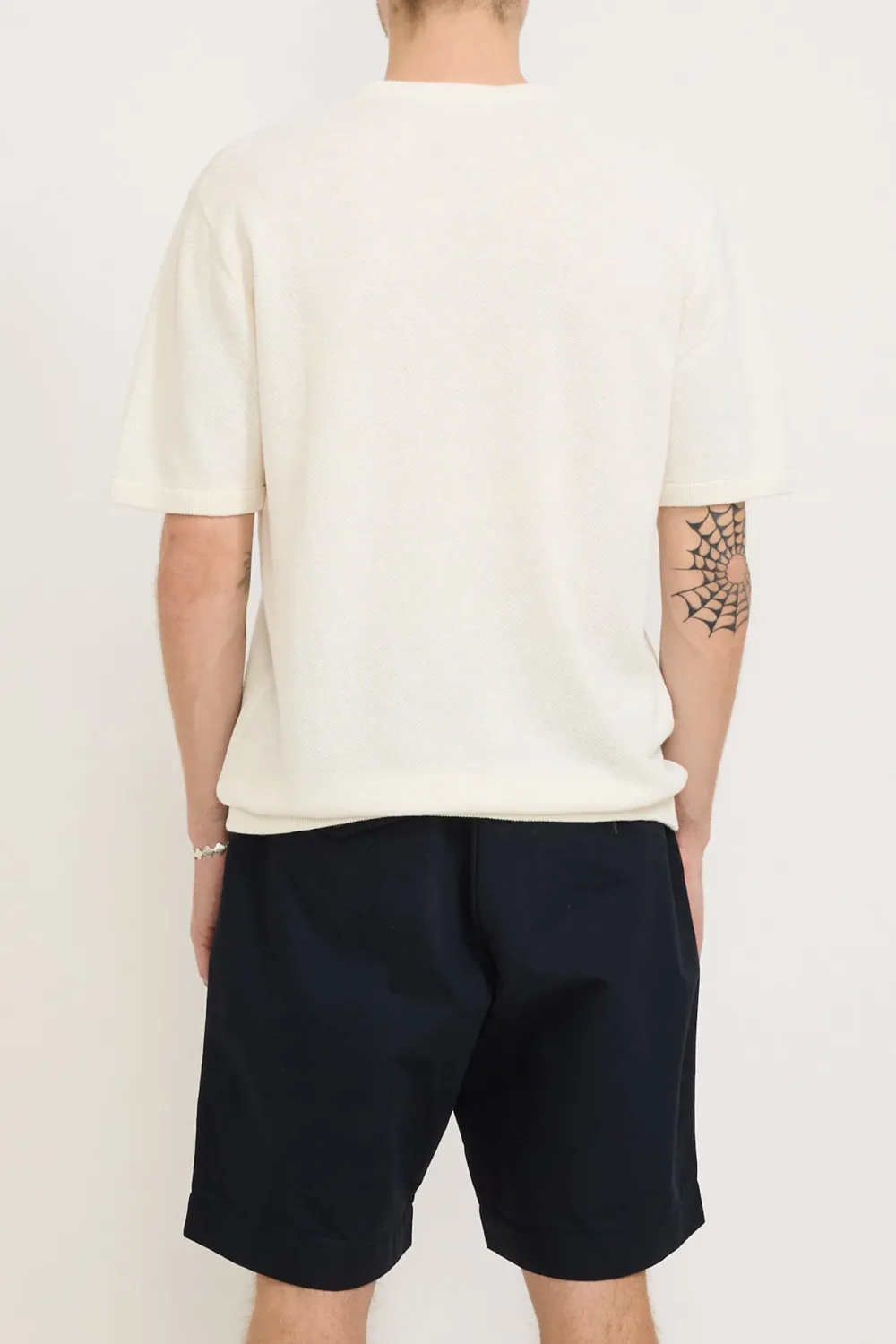 Pique Short Sleeve Knit Cream