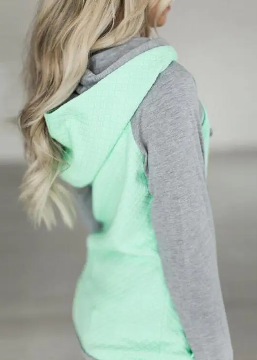 Matching color long sleeve zipper Tops
