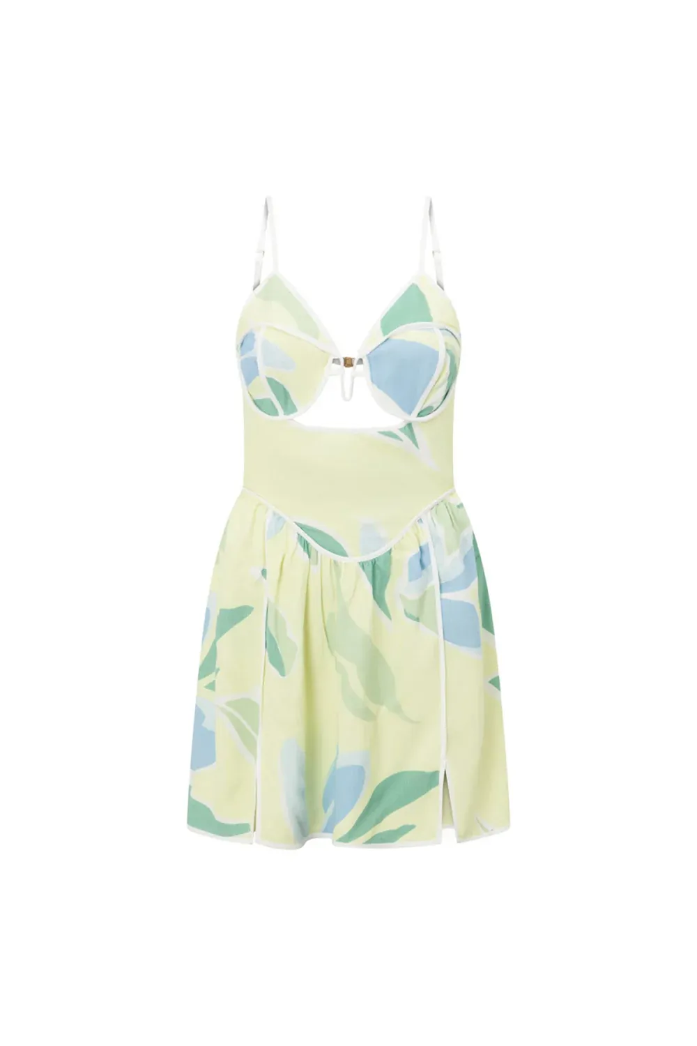 Cut Out Spaghetti Strap Floral Mini Dress