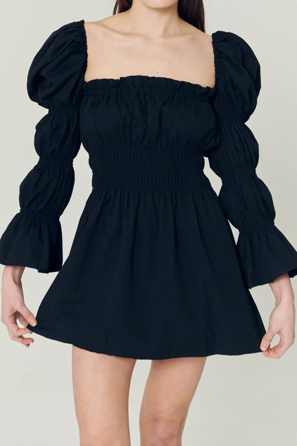 Balloon Sleeve Mini Dress