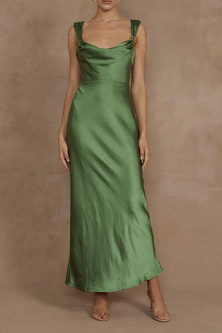 White Silky Fabric Gown Dress