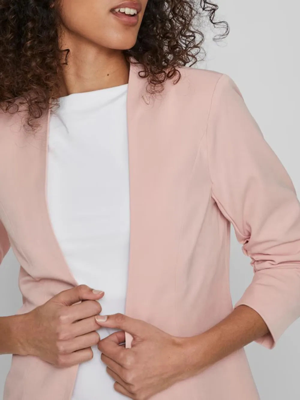 Plain Colored Stand-up Collar Blazer