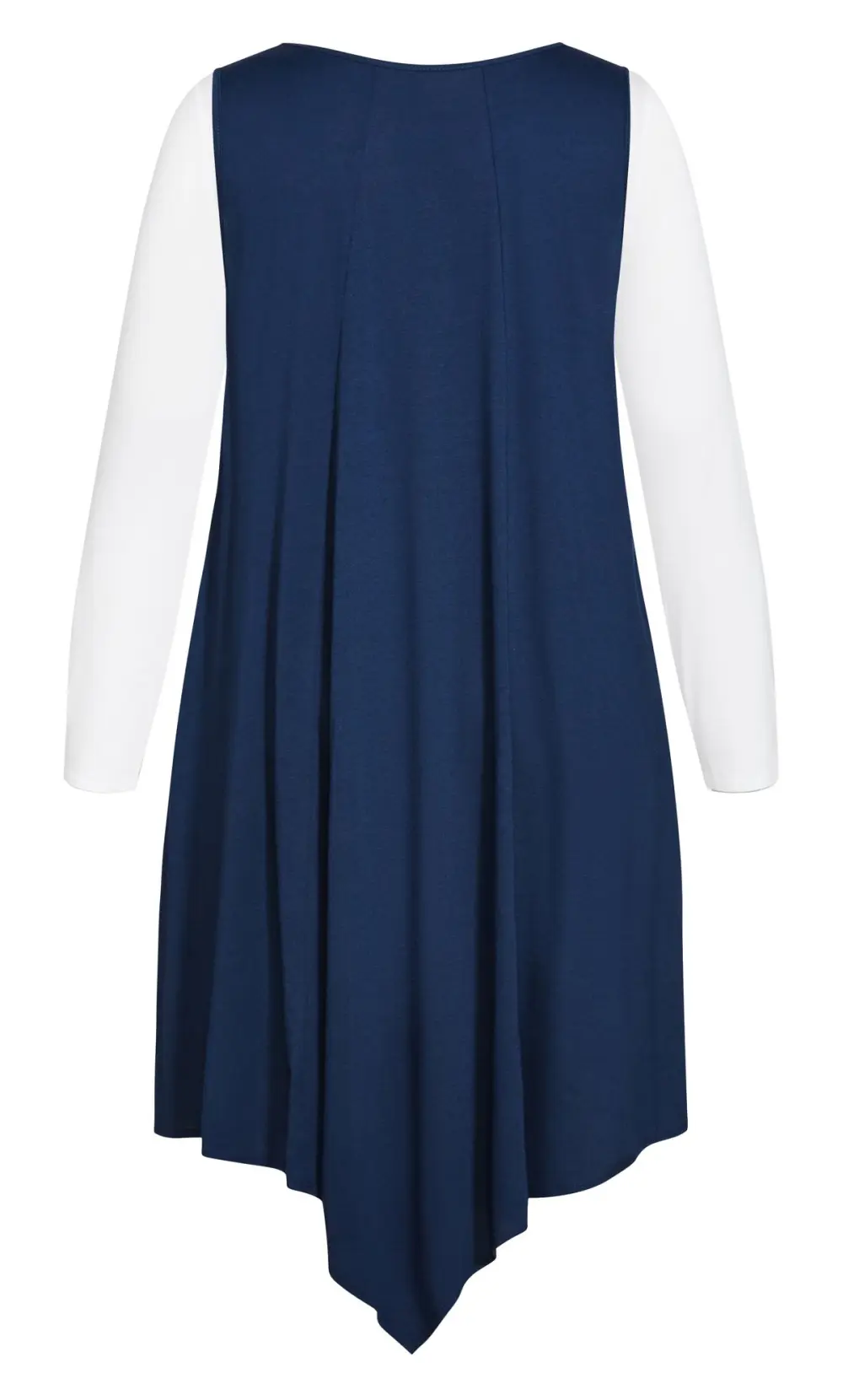 Evans Navy Plain Double Layer Dress