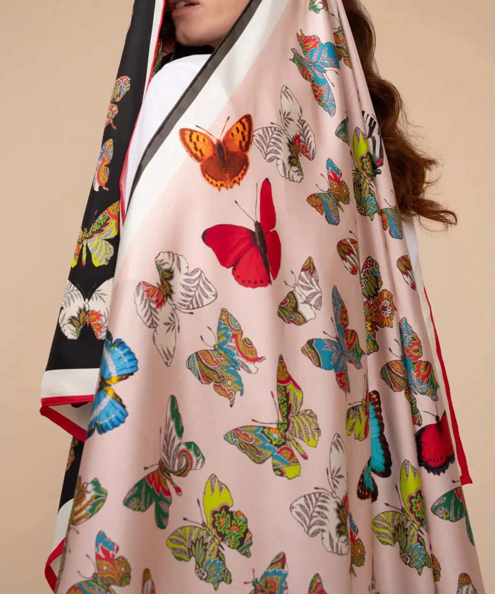 Multicolor  Art Graphic Silk Square Scar