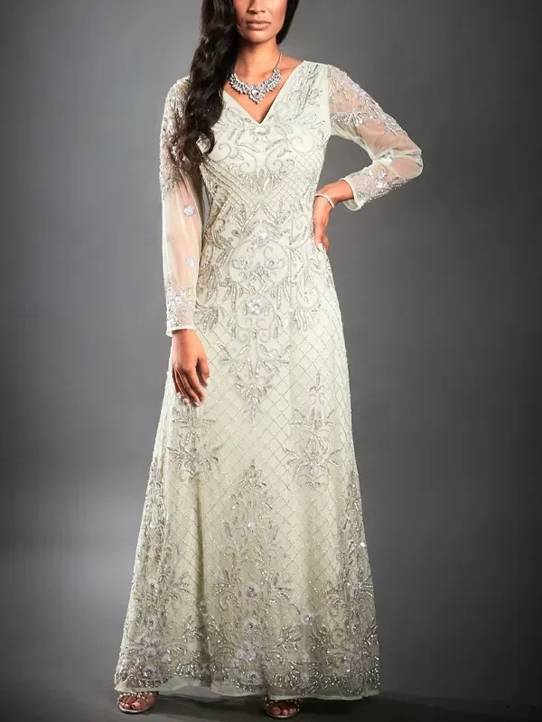 Floral Mint Green Plain Dress Long Dress