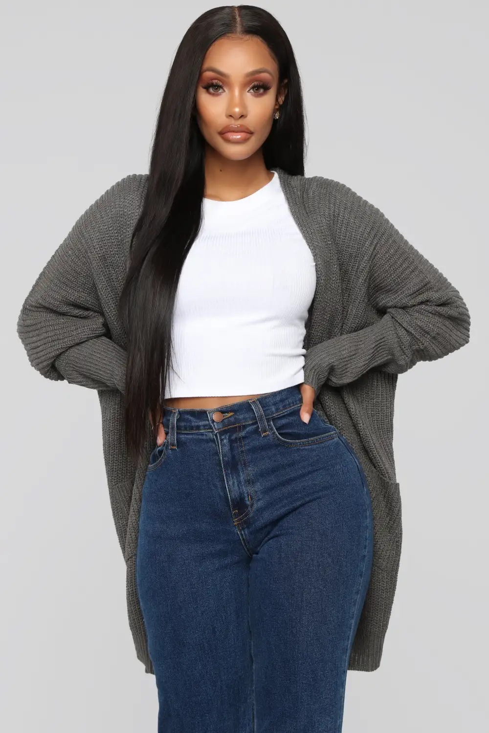 Reserved For You Cardigan - Heather Grey