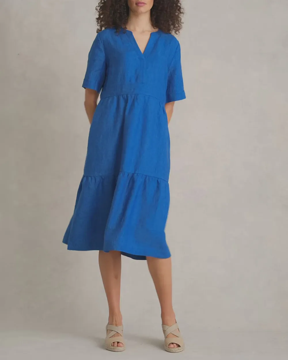 Tiered Linen Dress