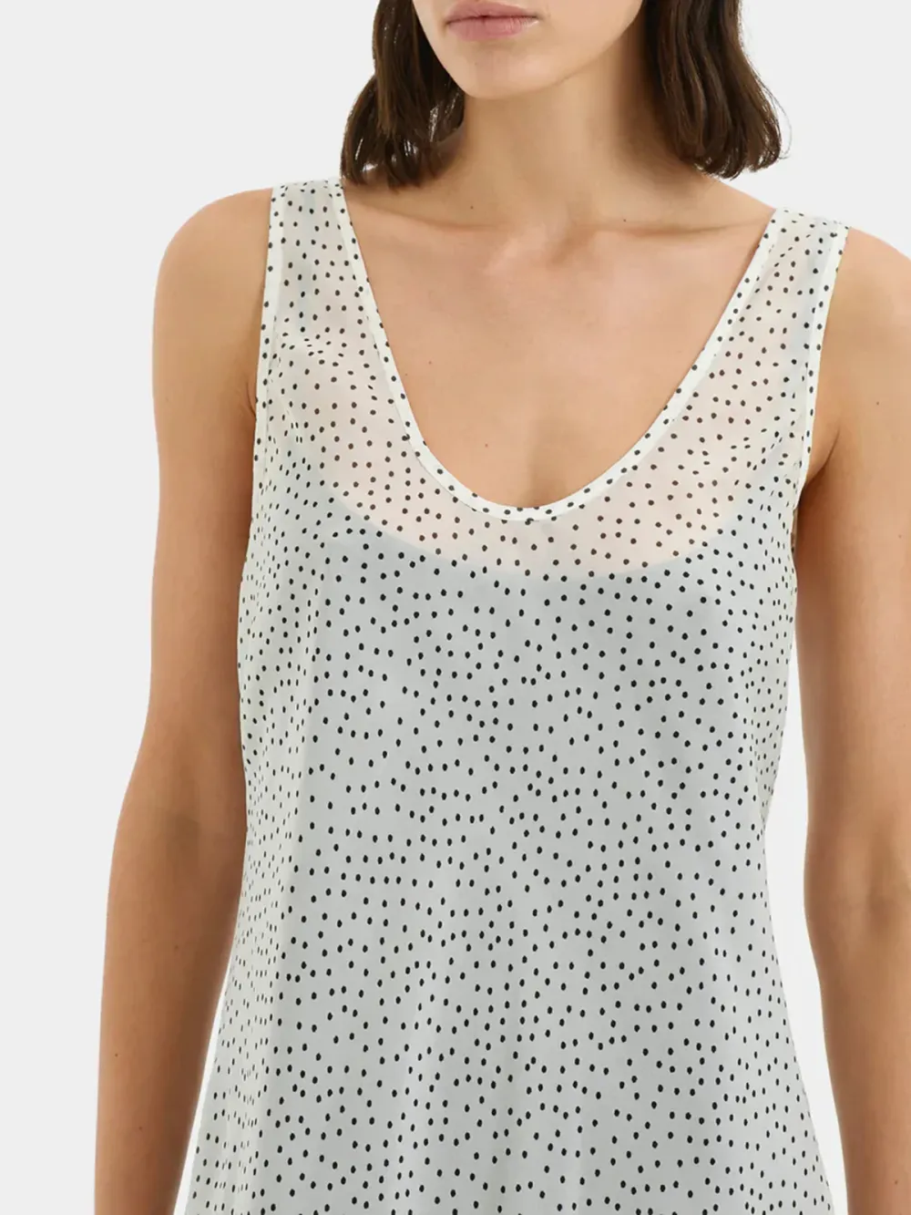 Casual Style V-neck Polka Dot Mini Dress