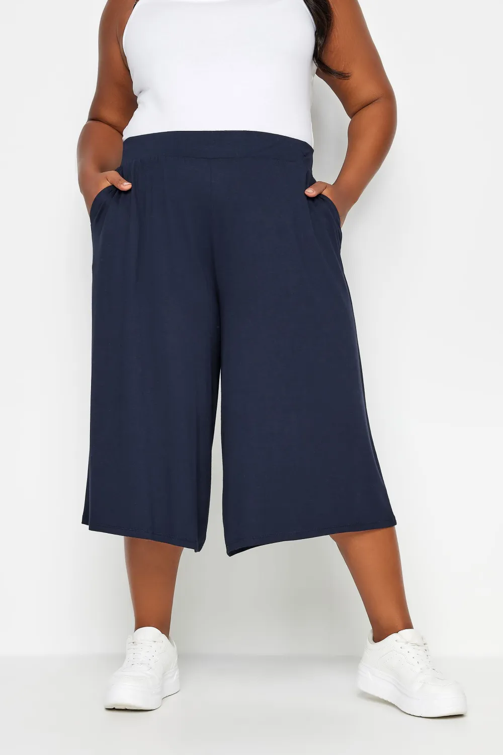 YOURS Curve Black Stretch Jersey Culottes