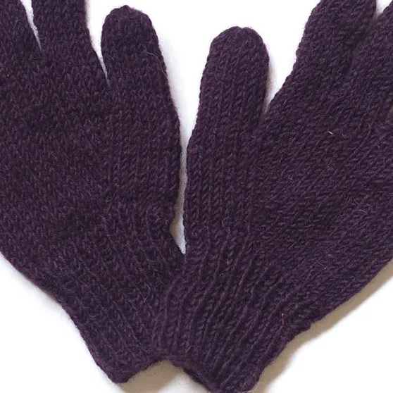 Purple Simple Knitted Gloves