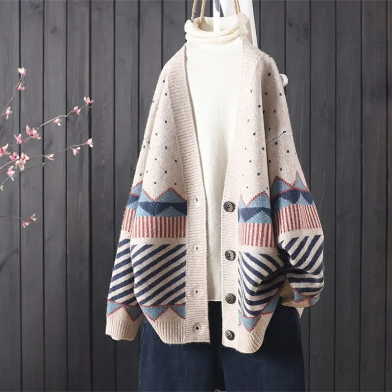 Vintage Totem Long Sleeve Sweater Cardigan