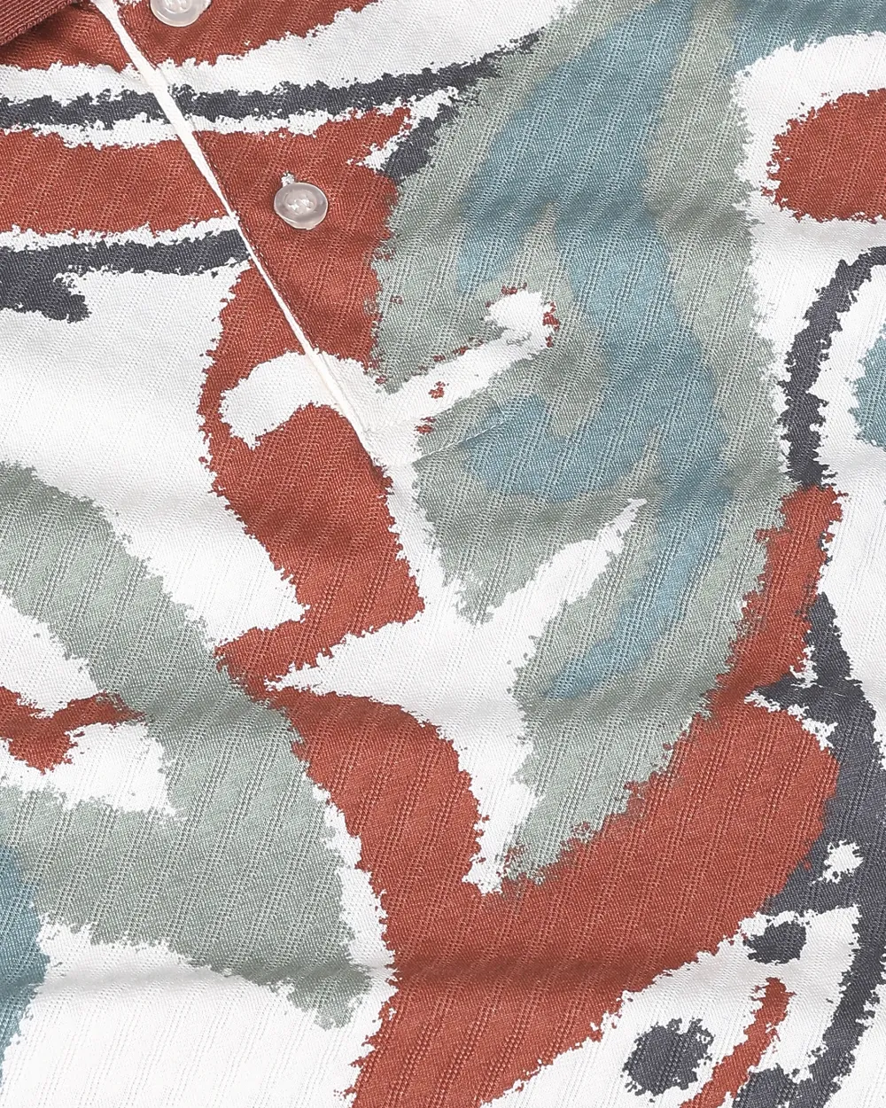 Casual Minimalist Personality Brown Printing Polo Shirt