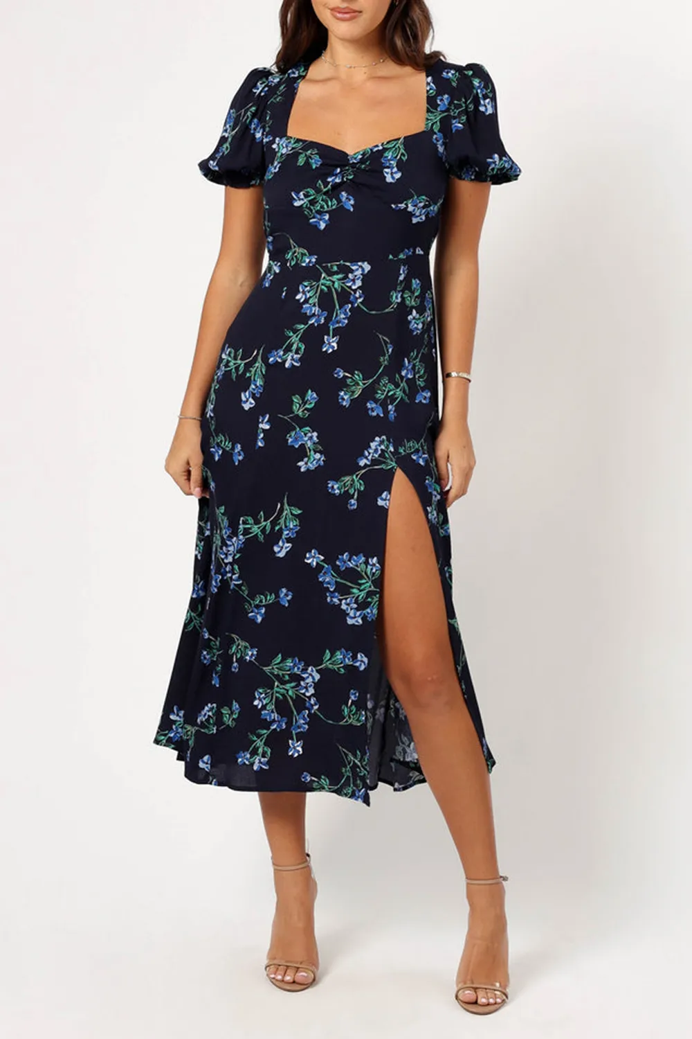 MIDNIGHT BLUES MIDI DRESS