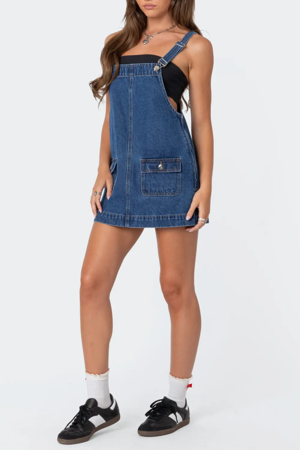 Overall Denim Mini Dress