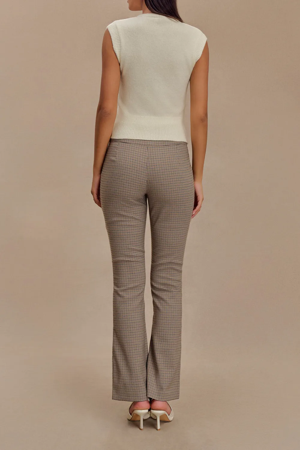Mid Rise Buckle Straight Leg Pant