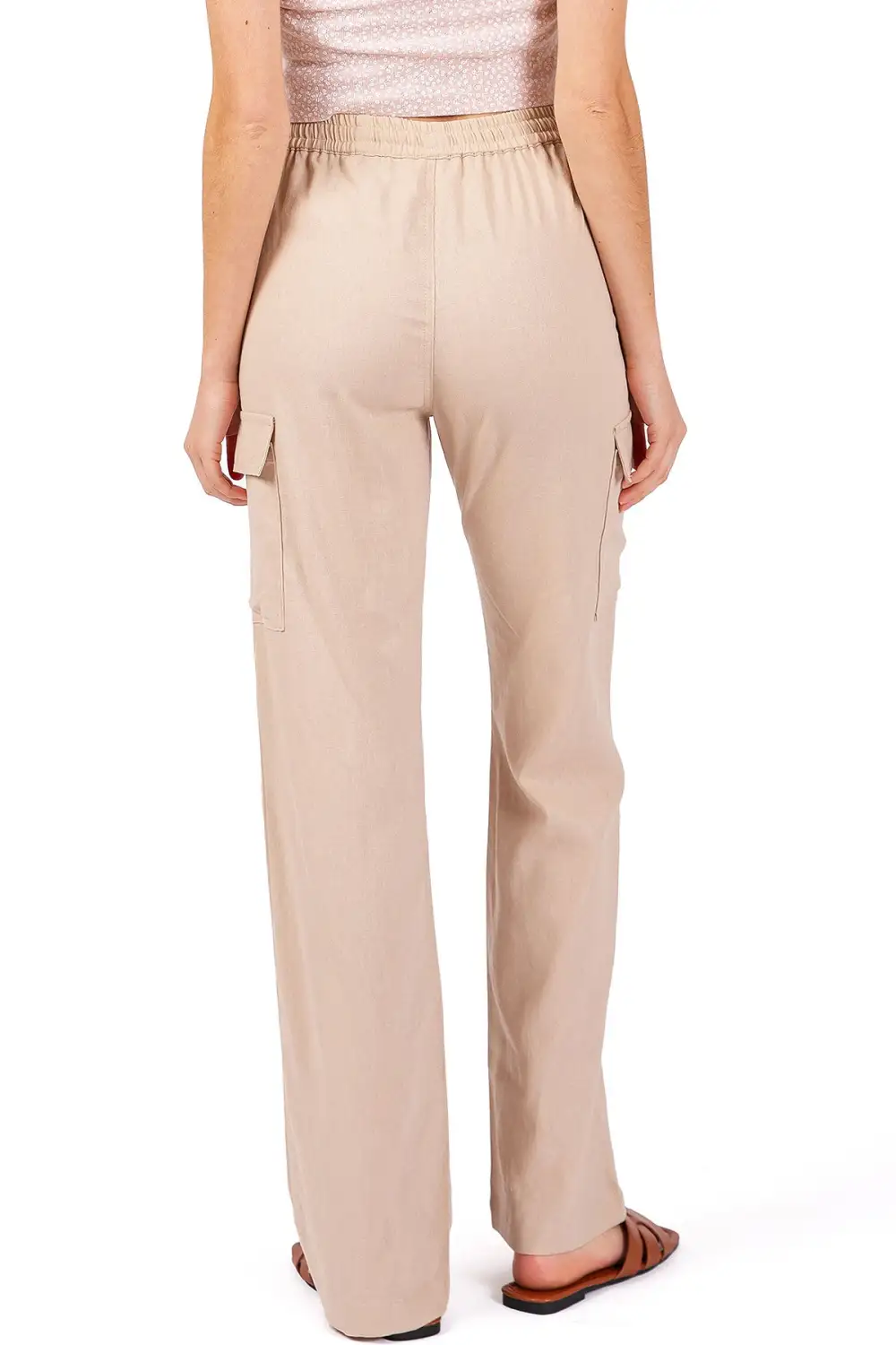 Black Linen - Blend Cargo Pants