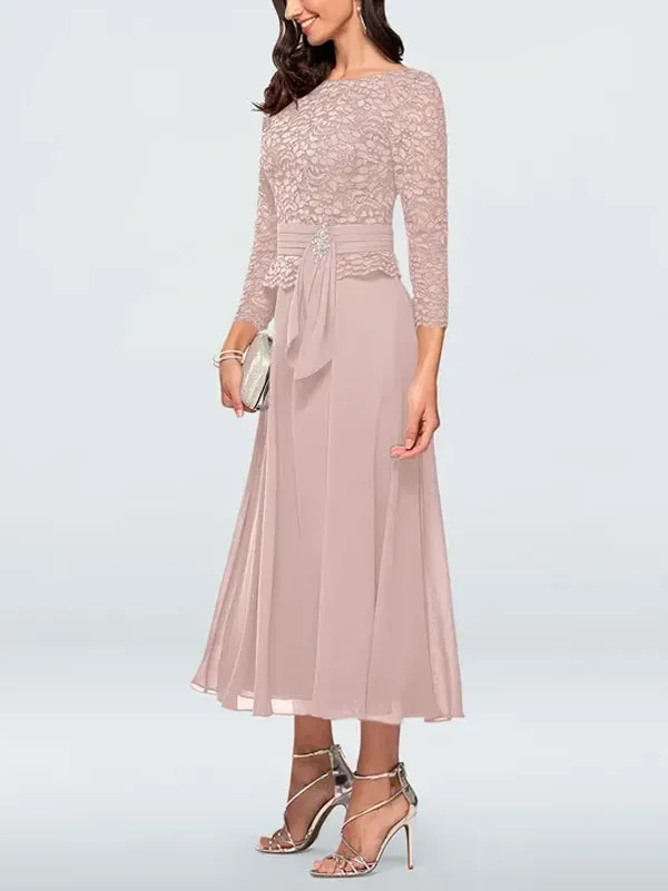 Chiffon waist-skimming lace temperament women's dress